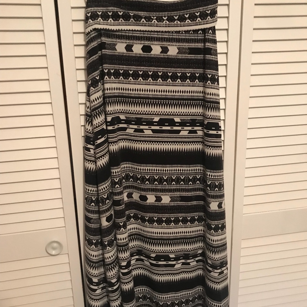 Aztec Black and White Maxi Skirt